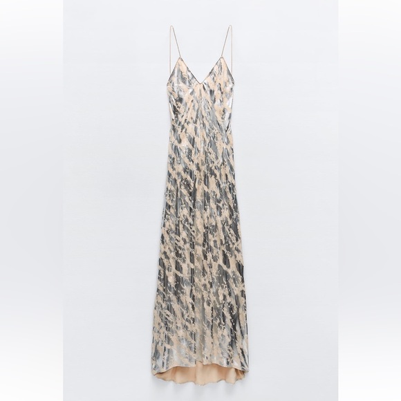 RARE METALLIC PRINT SLIP DRESS - Picture 16 of 17